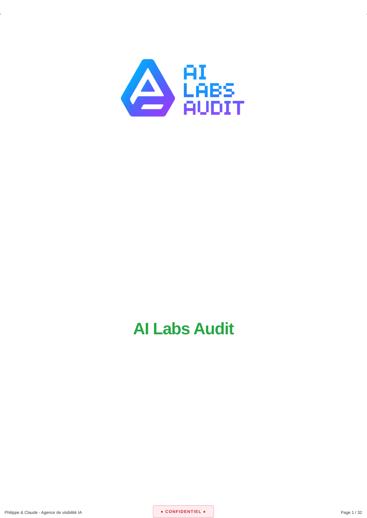 AI Labs Audit - Couverture du rapport